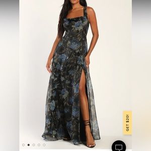 Lulus floral organza maxi dress